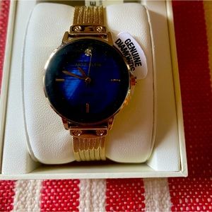 Gold and Blue Anne Klein watch